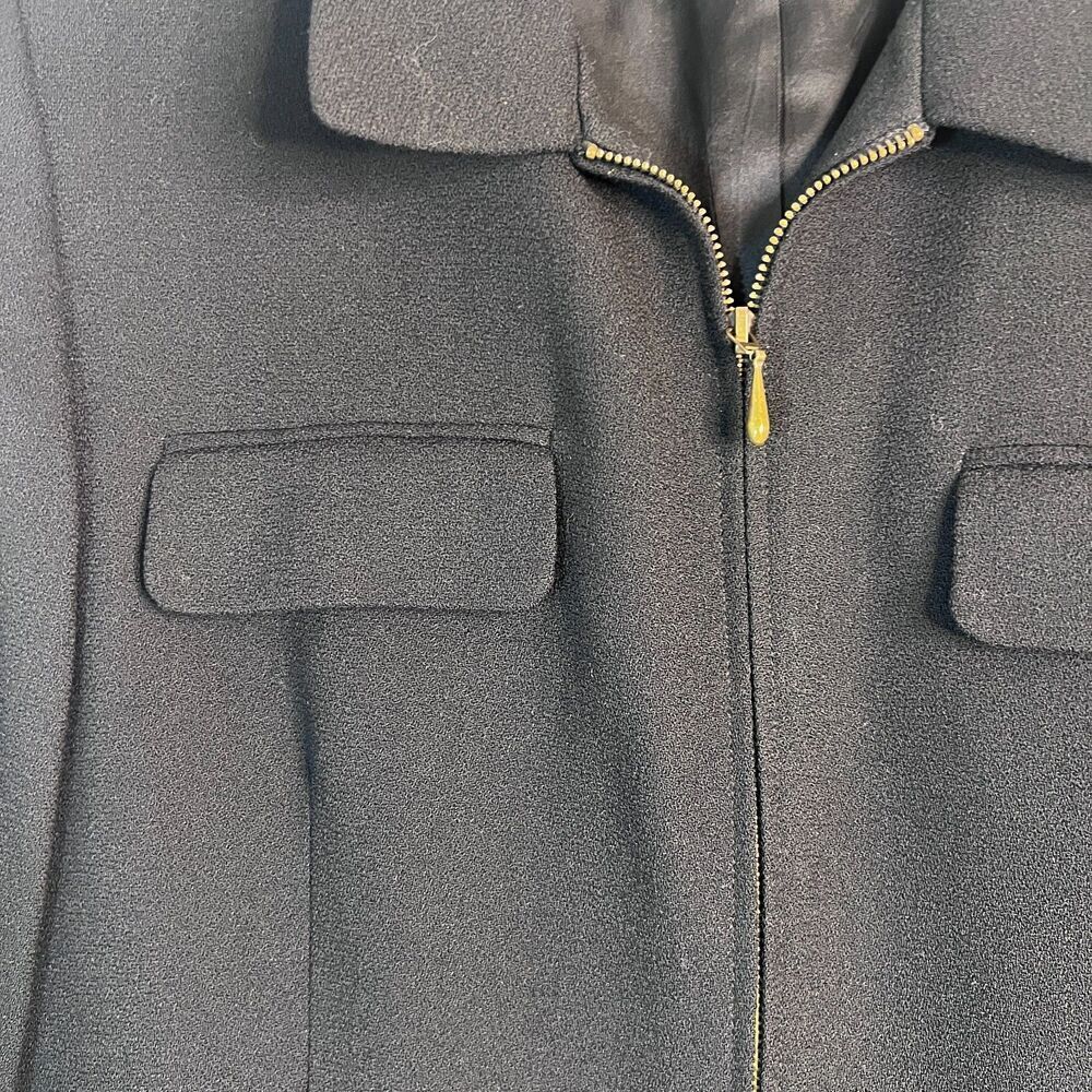 Jones New York Black 100% Pure Wool Made in USA Full Zip Jacket Blazer Size‎ 16 - Picture 4 of 10
